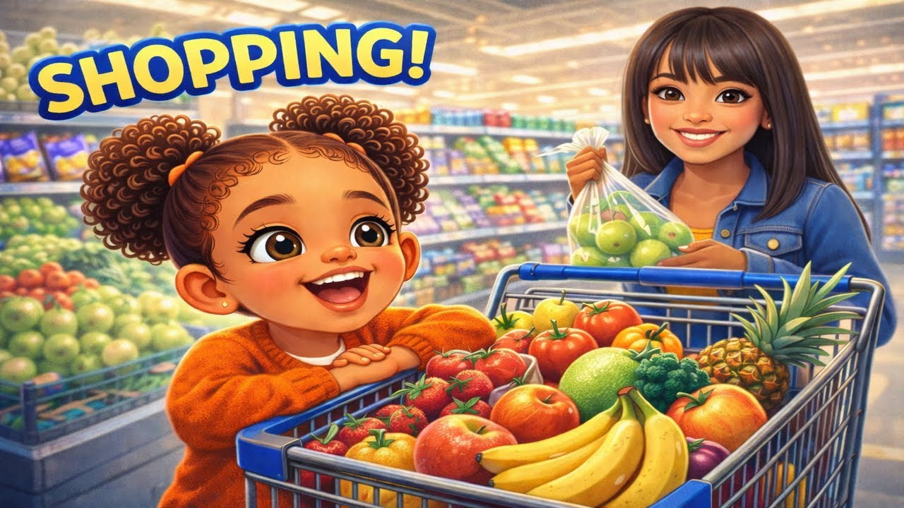 ⭐ Shalom Helps Mom Grocery Shopping | Fun Kids Shopping Adventure