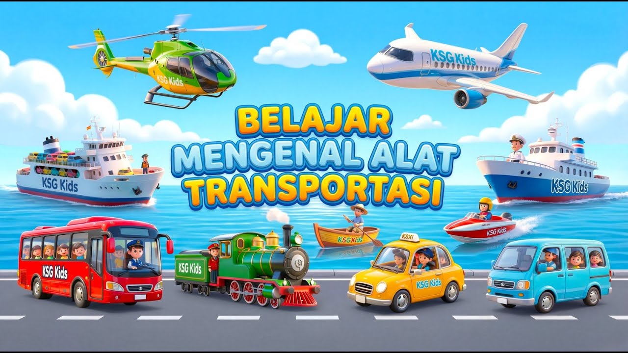 Belajar Mengenal Alat Transportasi | Kendaraan Darat, Laut, dan Udara | Lagu Anak