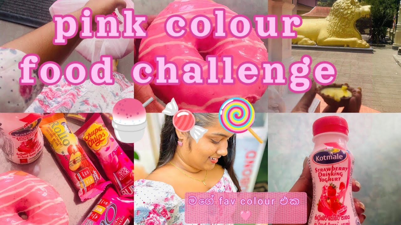 Pink colour food challenge🍩|මගේ fav colour  පැය 24 ම කෑවා 🩷| කෑම skip කලා ලමයී🍭🩷| බලන්න ලෑස්ති වෙන්න