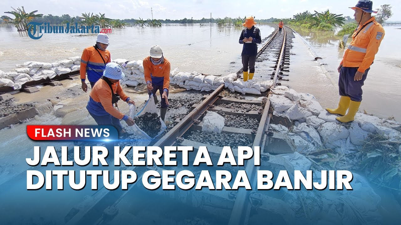 Banjir Rendam Rel, Jalur Kereta Stasiun Gubug-Karangjati Ditutup akibat Luapan Sungai Tuntang
