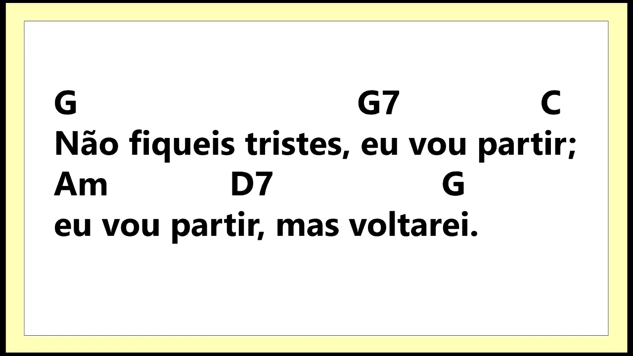 COMUNH&Atilde;O - N&atilde;o fiqueis tristes, eu vou partir; eu vou partir, mas voltarei. ASCENS&Atilde;O DO SENHOR