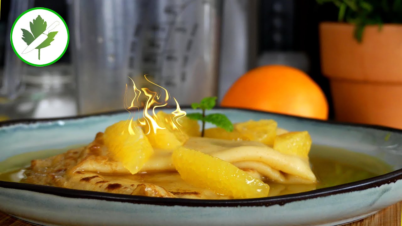 Горящие блины в апельсиновом соусе - Crêpes Suzette 🔥.