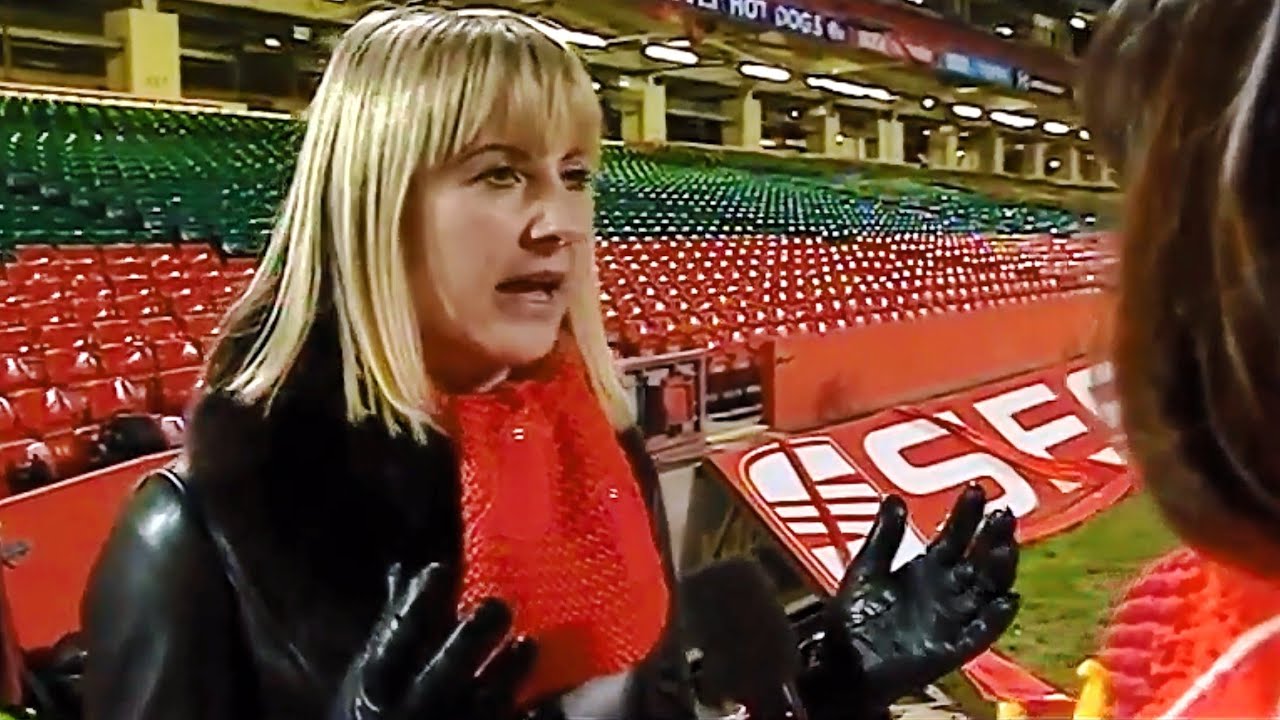 leather gloves on TV