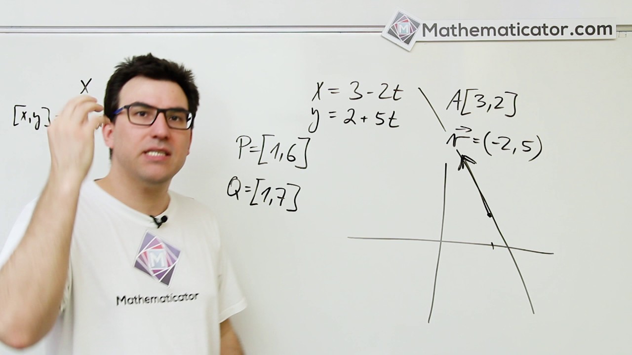 Analytická geometrie 24 - Jak poznat, že bod leží na přímce - parametrické vyjádření