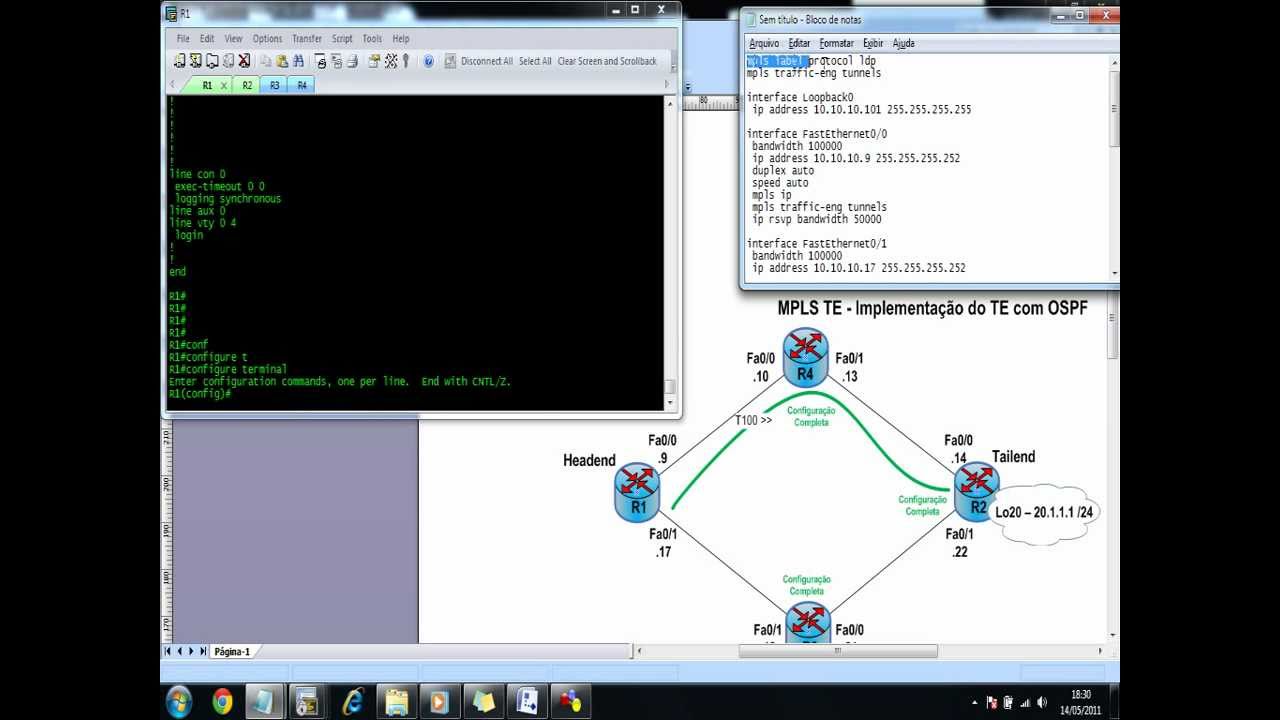 Engenharia de tr&aacute;fego com MPLS - Implementando MPLS TE com OSPF