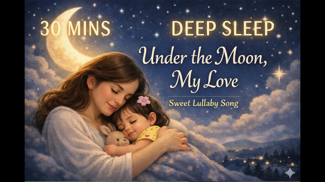 Deep Sleep Lullaby: Under the Moon, My Love 🌙 30 Mins Loop | Soothing Baby Sleep Music