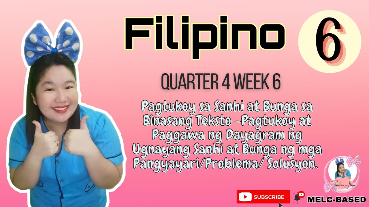 Filipino 6 Quarter 4 Week 6 - Pagtukoy sa Sanhi at Bunga sa Binasang Teksto, Paggawa ng Dayagram