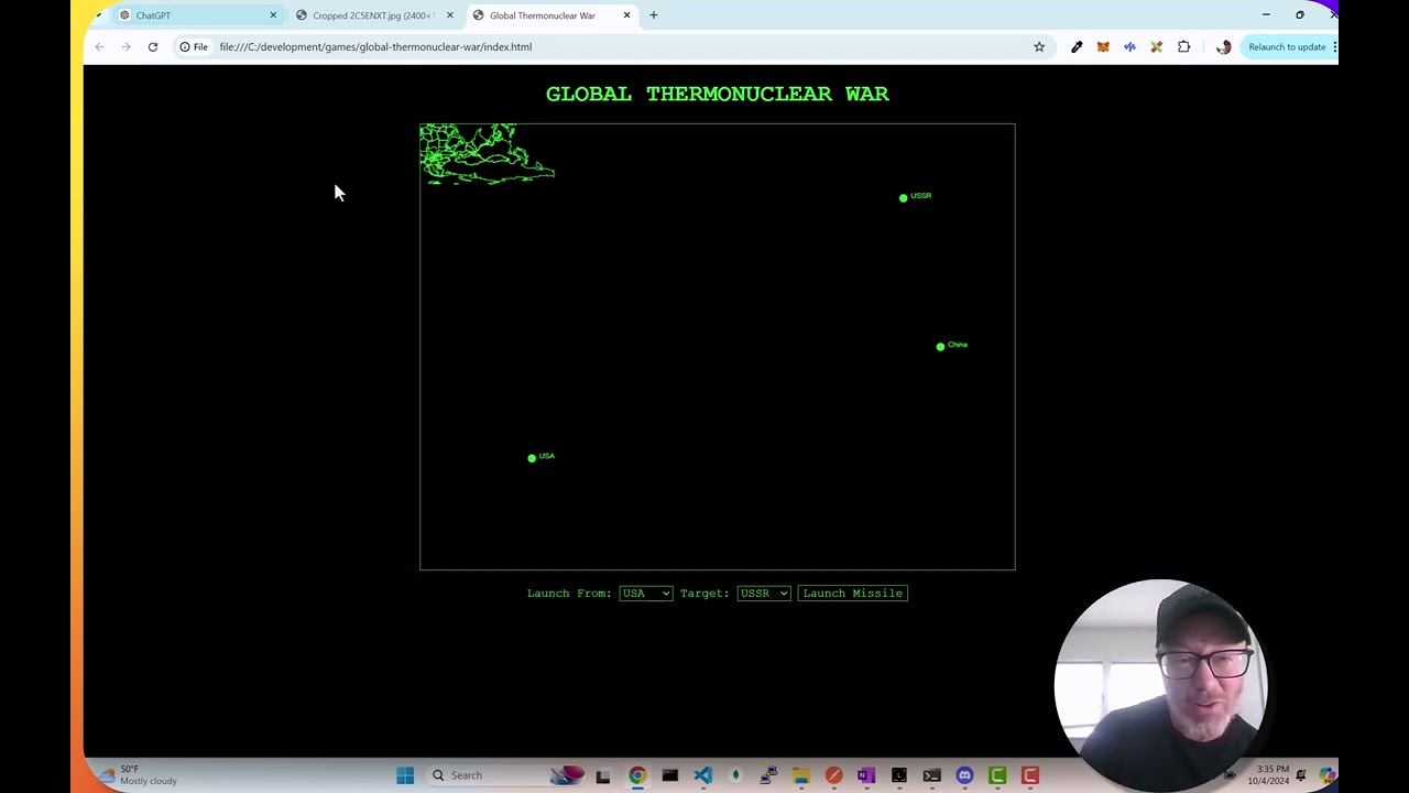 How to Code a Retro 'War Games' Missile Game with JavaScript and GPT-4o Canvas