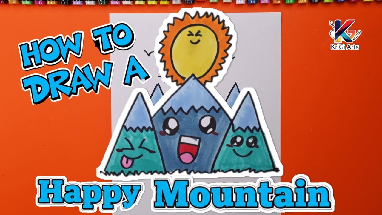 How to Draw a Happy Mountain 😊🏔️ | Easy Step-by-Step Drawing for Kids