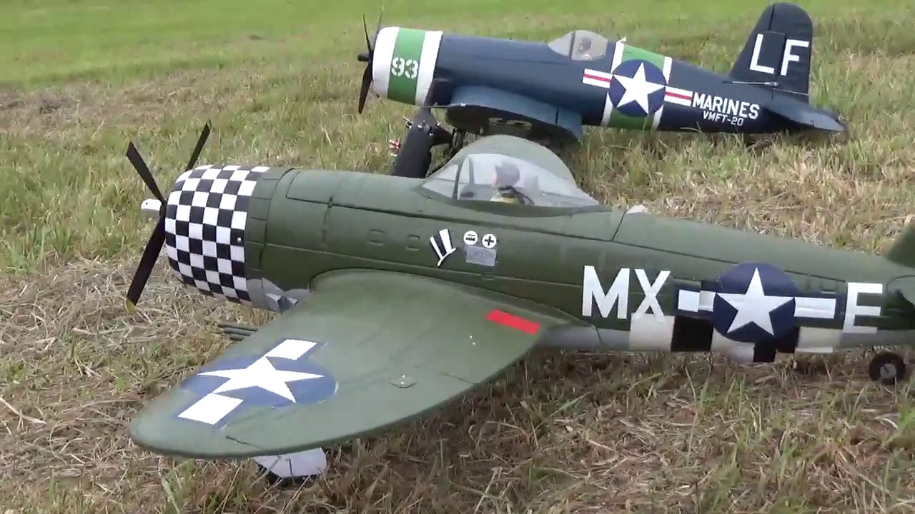 Lets fly a couple of warbirds!!! - The E-flite F4U Corsair and P-47
