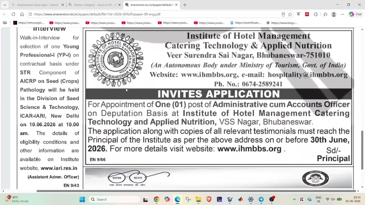Employment News PDF: 30 May -5 June 2026 (1st Week)  #employmentnews #govtjobs #ssccgl