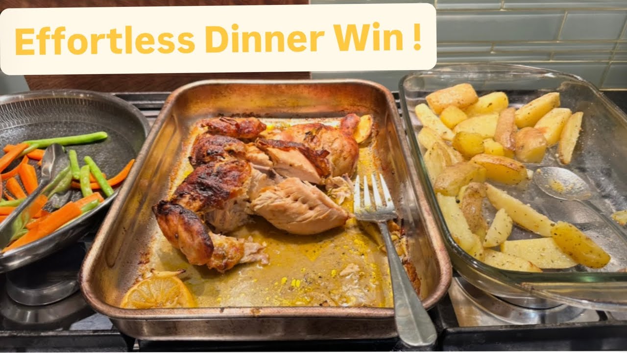 Easy Midweek Dinner- Upgraded Rotisserie Chicken + Veggie Sides 