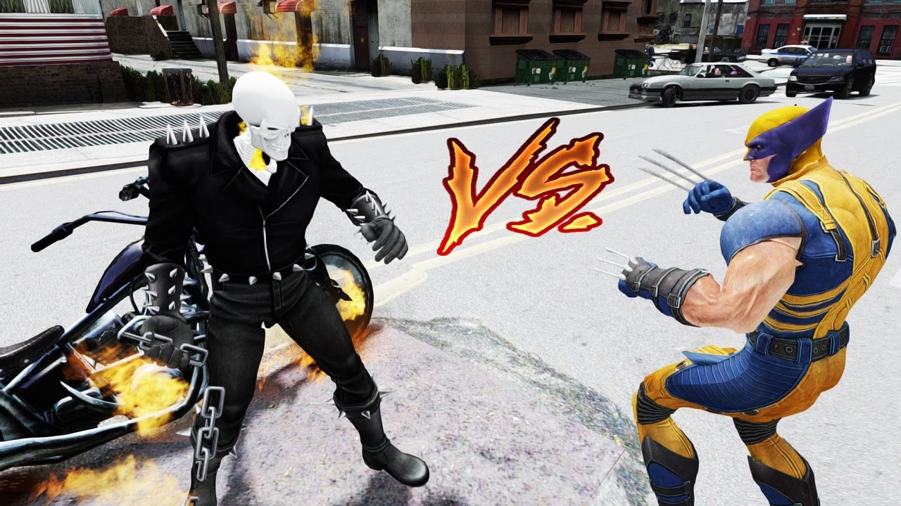 GHOST RIDER VS WOLVERINE - EPIC BATTLE - GTA IV