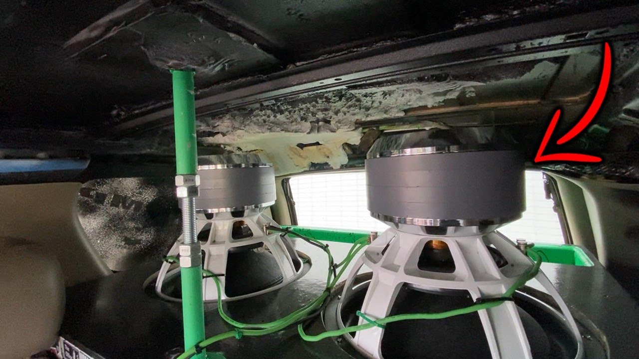 137 POUND SUBWOOFERS TEARING UP THIS TRUCK! OOPS..