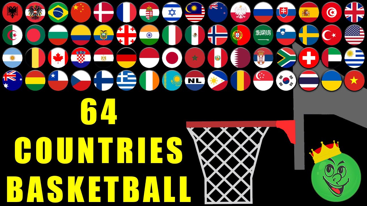Basketball Marble Race with 64 Countries 8 \ Marble Race King