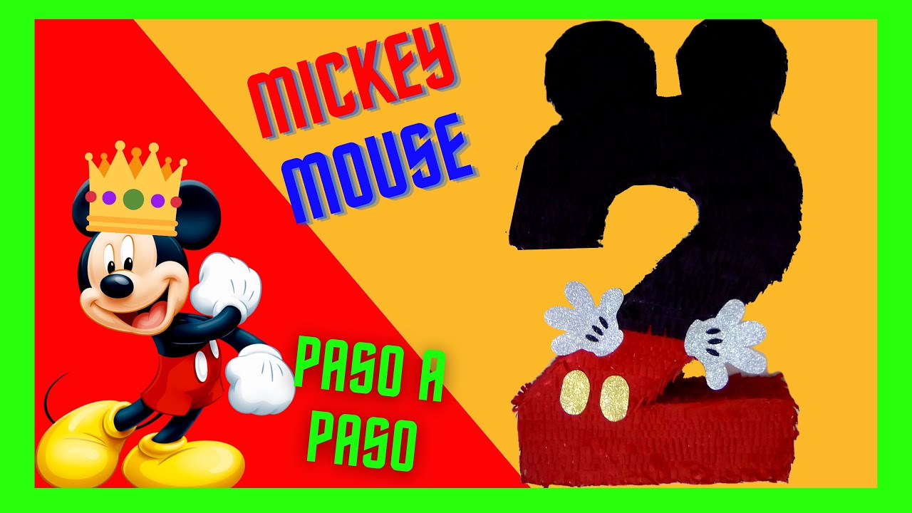 Como HACER una PIÑATA del NUMERO 2 DE MICKEY MOUSE (PASO A PASO)