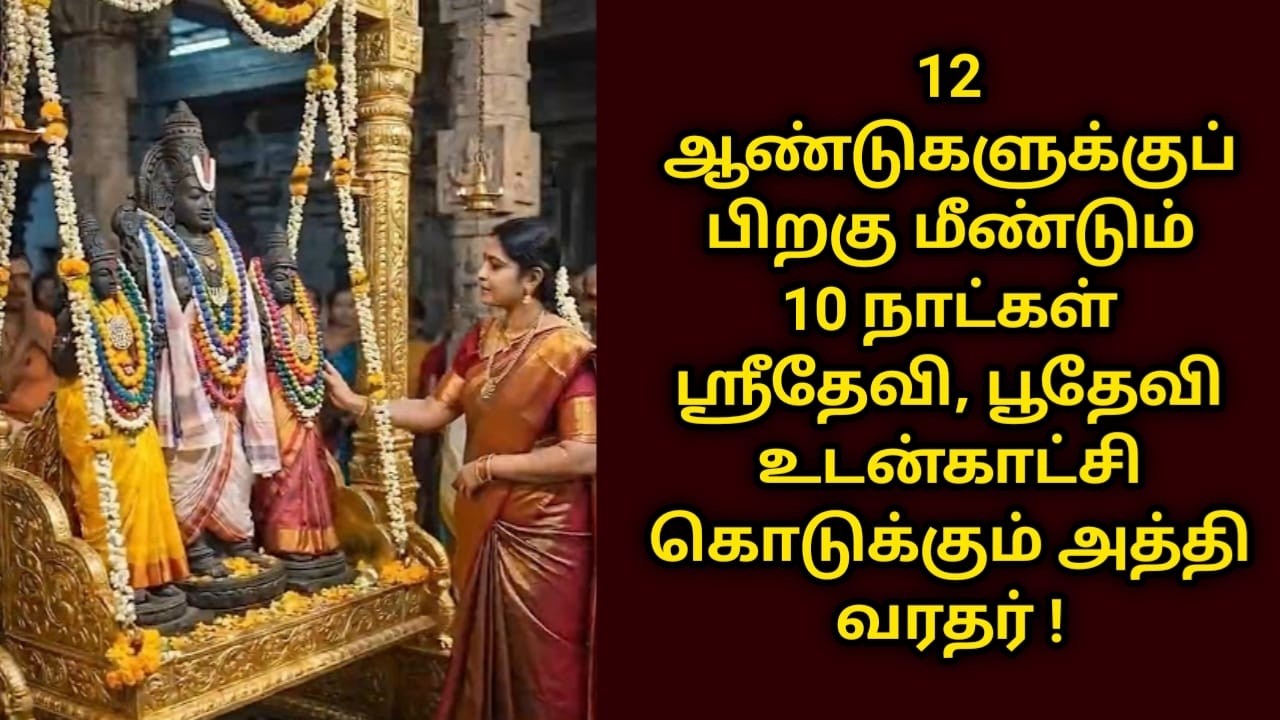 12 ஆண்டுகளுக்குப் பிறகு மீண்டும் 10 நாட்கள் ஸ்ரீதேவி, பூதேவி உடன்காட்சி கொடுக்கும் அத்தி வரதர் !