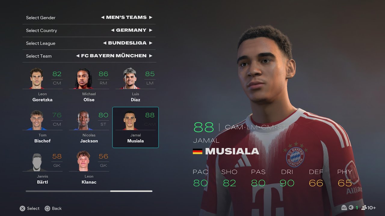 EA FC 26 Bundesliga Player Faces And Ratings ( PS5 PRO)