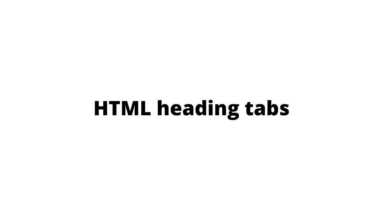 HTML heading tags
