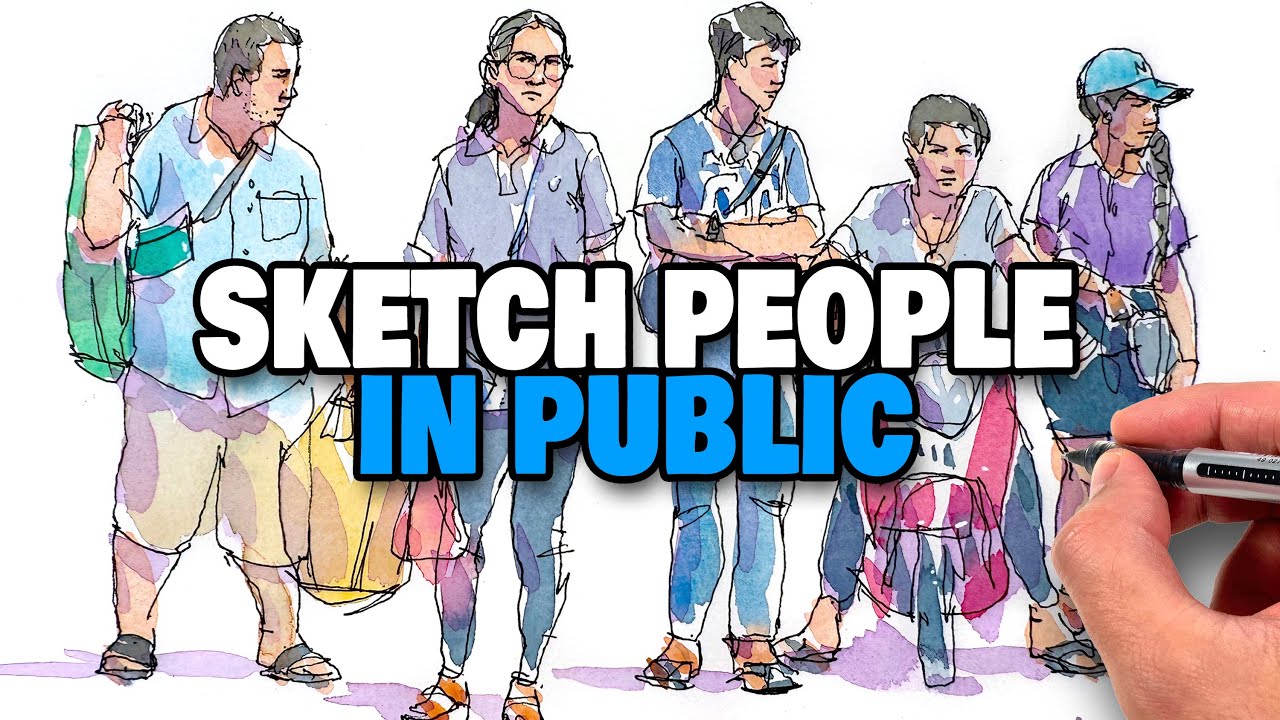 How To Sketch People Quickly! (6 TIPS for urban sketching in PUBLIC)