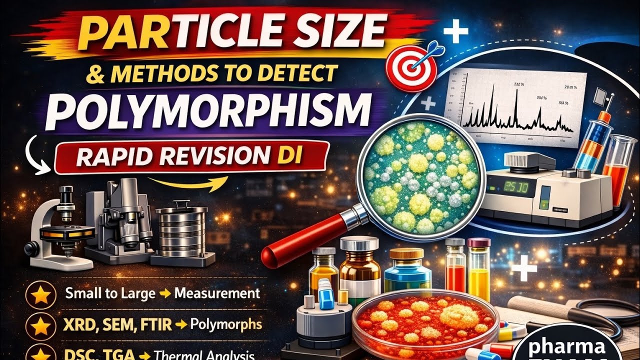 Drug Inspector 2026 | Particle Size Analysis & Polymorphism Techniques | Rapid Revision