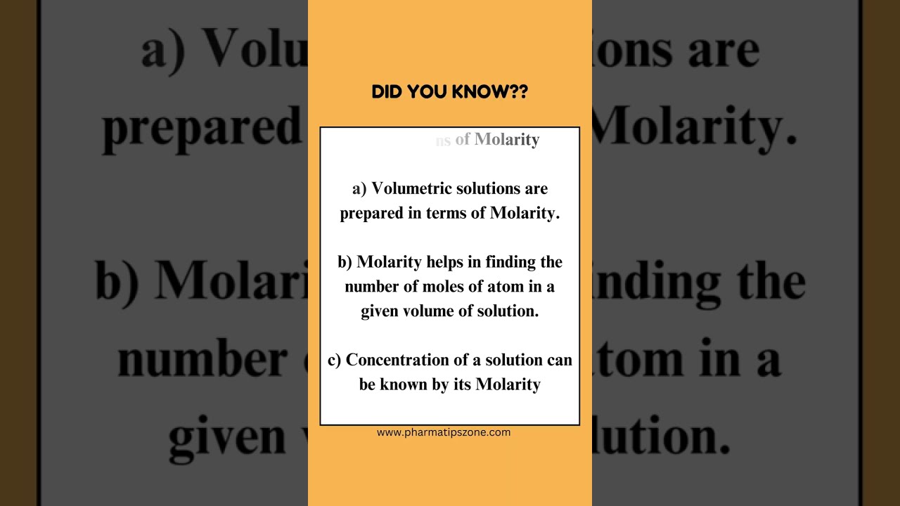 Molarity Definition and Application