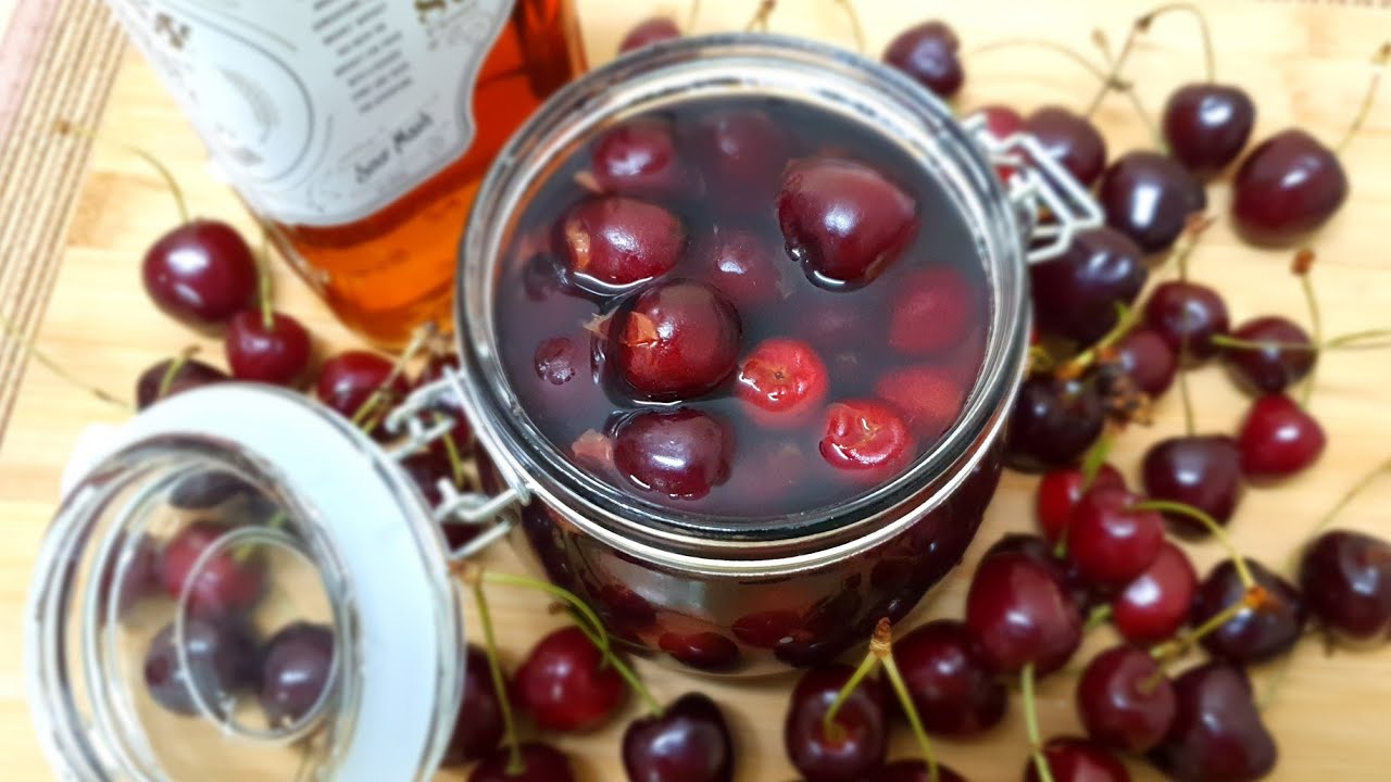 Homemade Drunken Cherries (liquor infused)