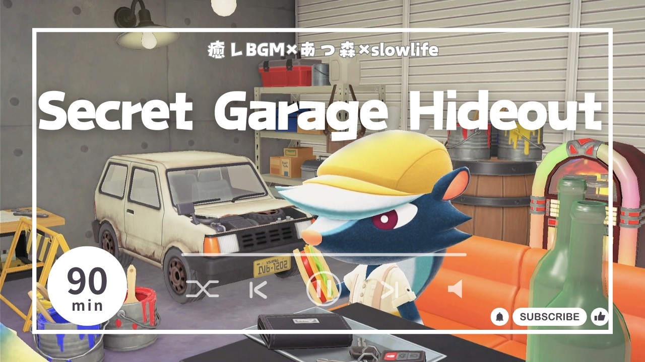 【あつ森BGM】真夜中のガレージ秘密基地 🔧｜Lo-Fi Rock 集中用BGM（90分）