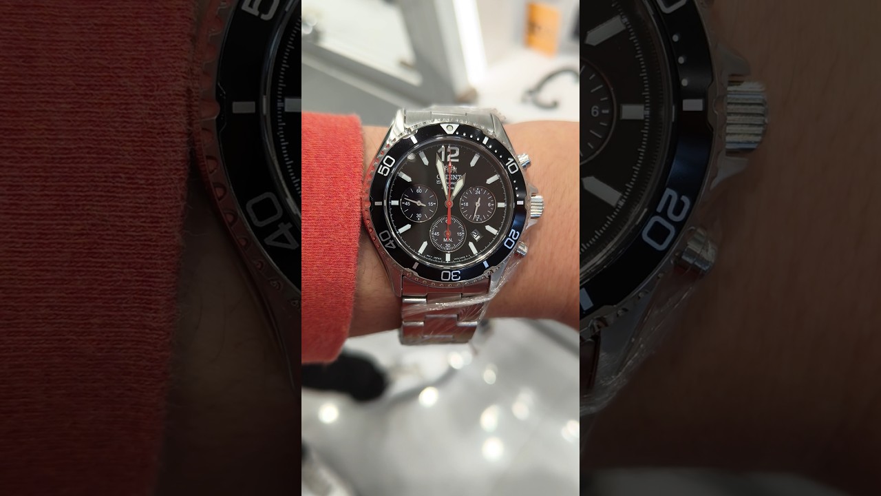 Orient Mako Solar Chronograph Black dial watch #orient #orientwatch #wristwatch #watch