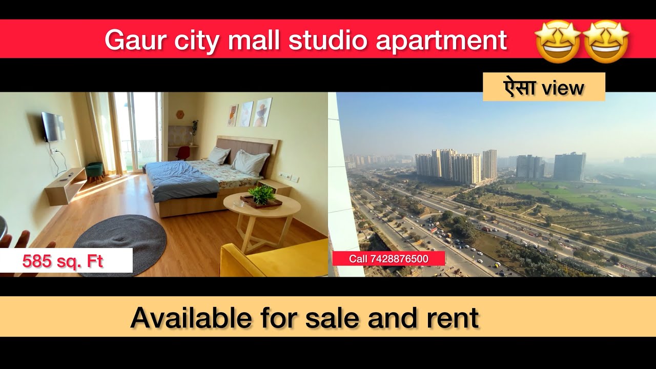 Gaur city Mall studio apartment | available for sale,rent | #greaternoida #noidaextension #studio