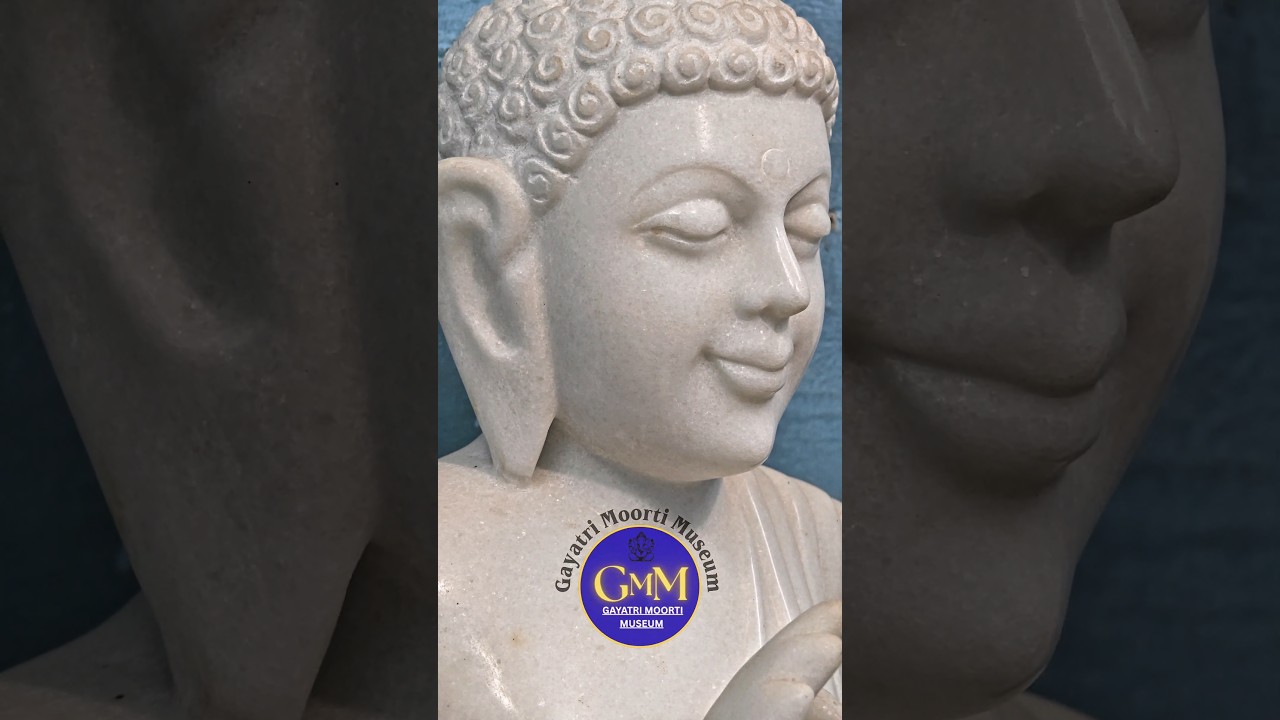 Serenity in Stone. ✨ Lord Buddha in pure white marble. 📍 Gayatri Moorti Museum" 