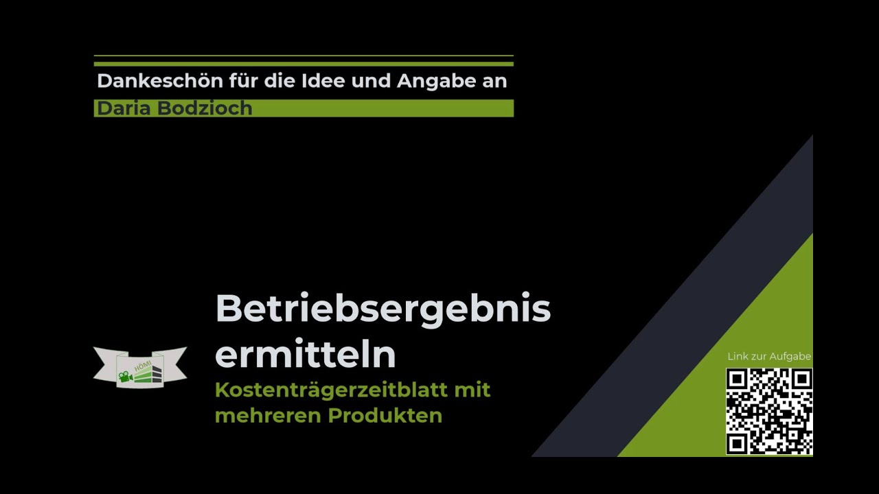 BwR Kostenträgerzeitblatt mit zwei Produkten #BwR