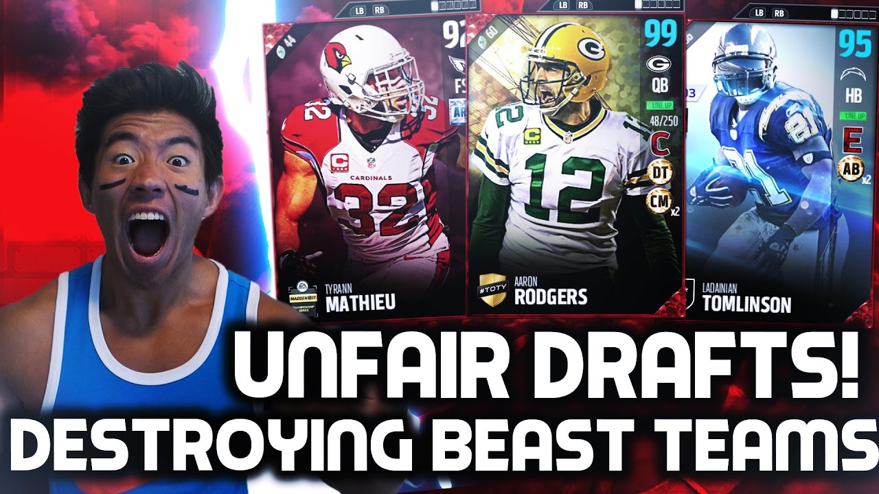 THESE TEAMS ARE UNFAIR! GREAT DRAFT! MADDEN 17 DRAFT CHAMPIONS!