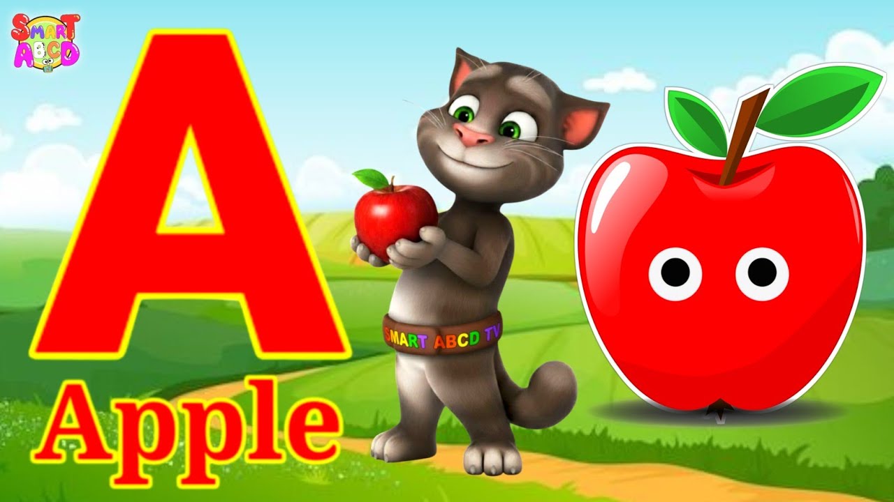 Фонетическая песенка 2 с двумя словами в 3D-формате - A для яблока 🍎🍏 - Песни про алфавит ABC со ...