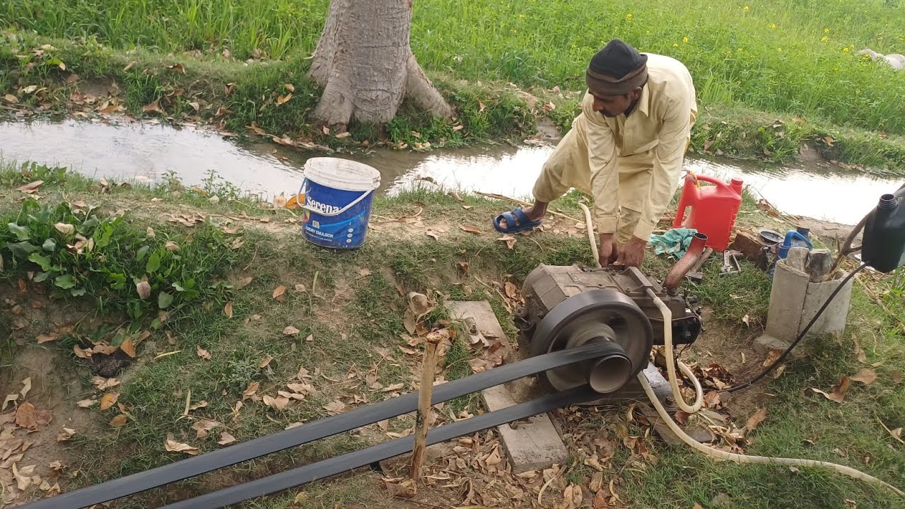 ٹیوب ویل چل رہا ہے | سرسبز گندم کے کھیت کا خوبصورت منظر 🌾💧