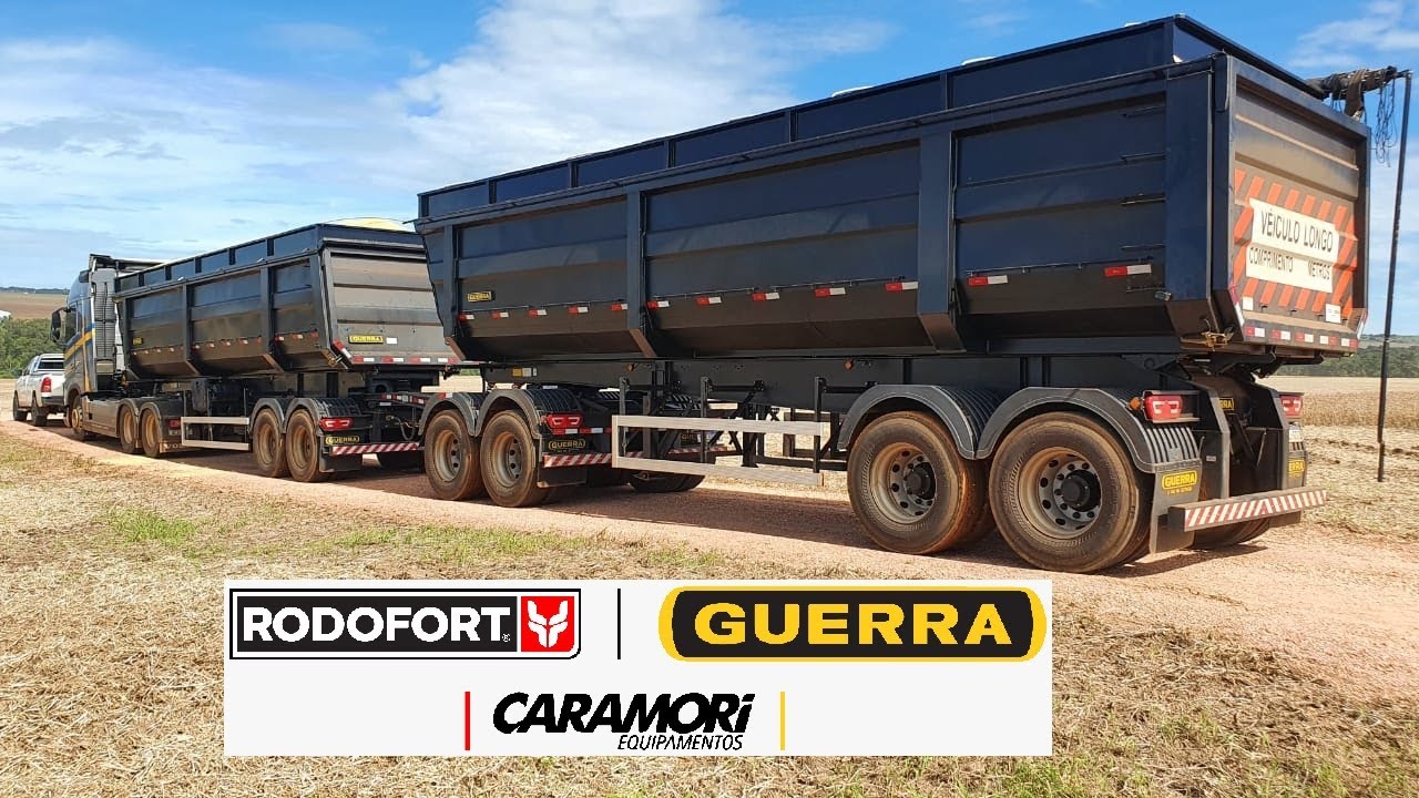 Rodo-Trem Basculante ((GUERRA)) Na FAZENDA, Colheita do Soja, Cliente Satisfeito, RODOCAÇAMBA GUERRA