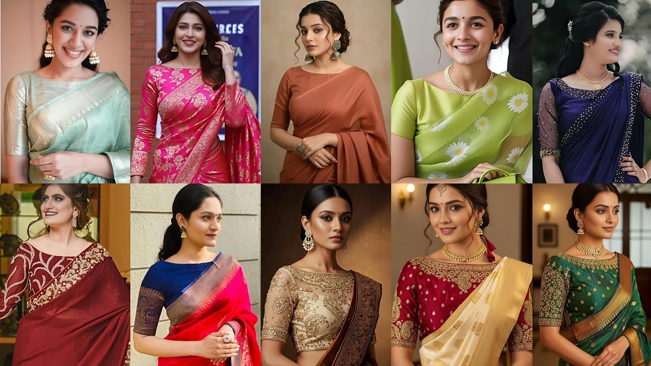 🔥Celebrity Boat Neck Blouse Designs 2026/Model Blouse Design/ Fancy Blouse Design 😍