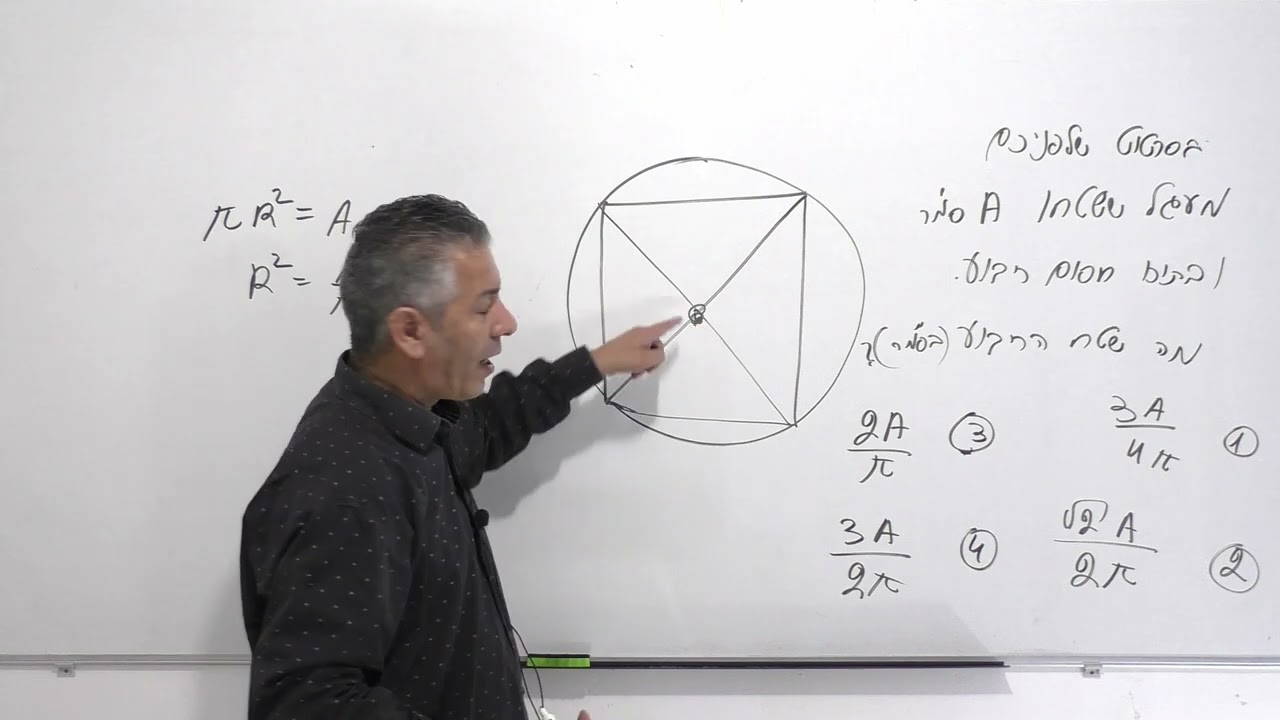טיפ לפסיכומטרי-החלק הכמותי-מציאת שטח ריבוע החסום בתוך מעגל.