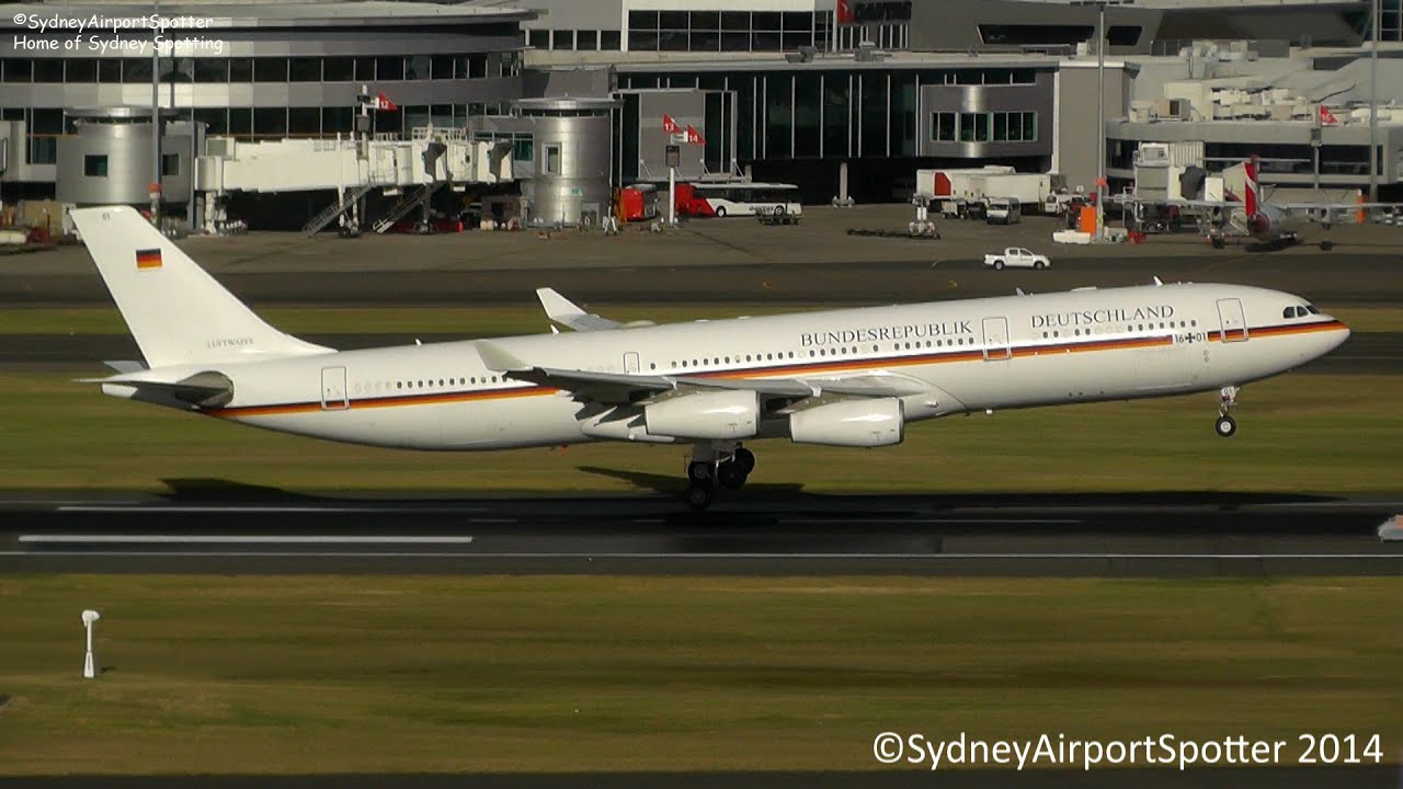 RARE - German Air Force - Airbus A340-300 - Landing at Sydney Airport SYD/YSSY
