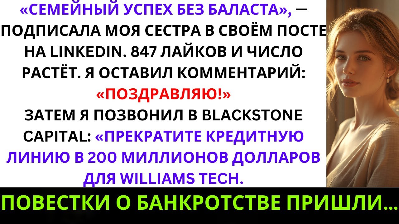 «Сестра опубликовала: „Семейный успех без балласта“ — а я финансирую весь её бизнес»