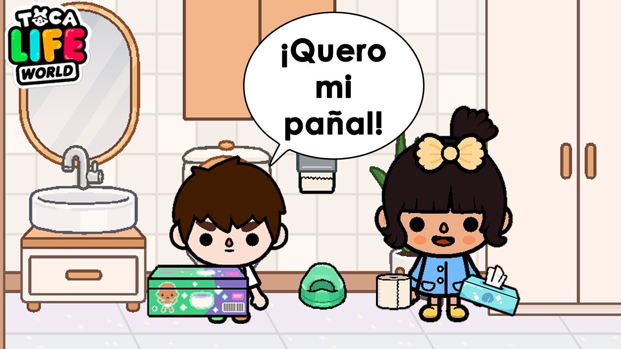 Enseño a mi hermanito Bebé a dejar el Pañal | Toca life world