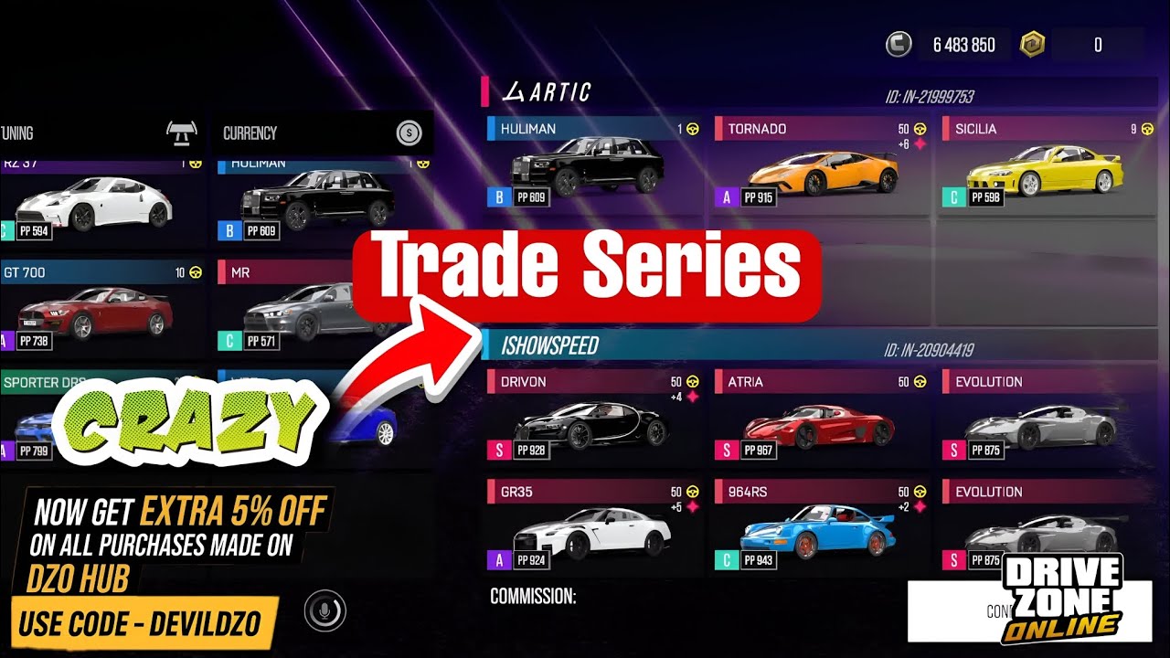 Crazy IShowSpeed | Drive Zone Online: Trade Series | Asking Offers For My Car !! @DriveZoneOnline