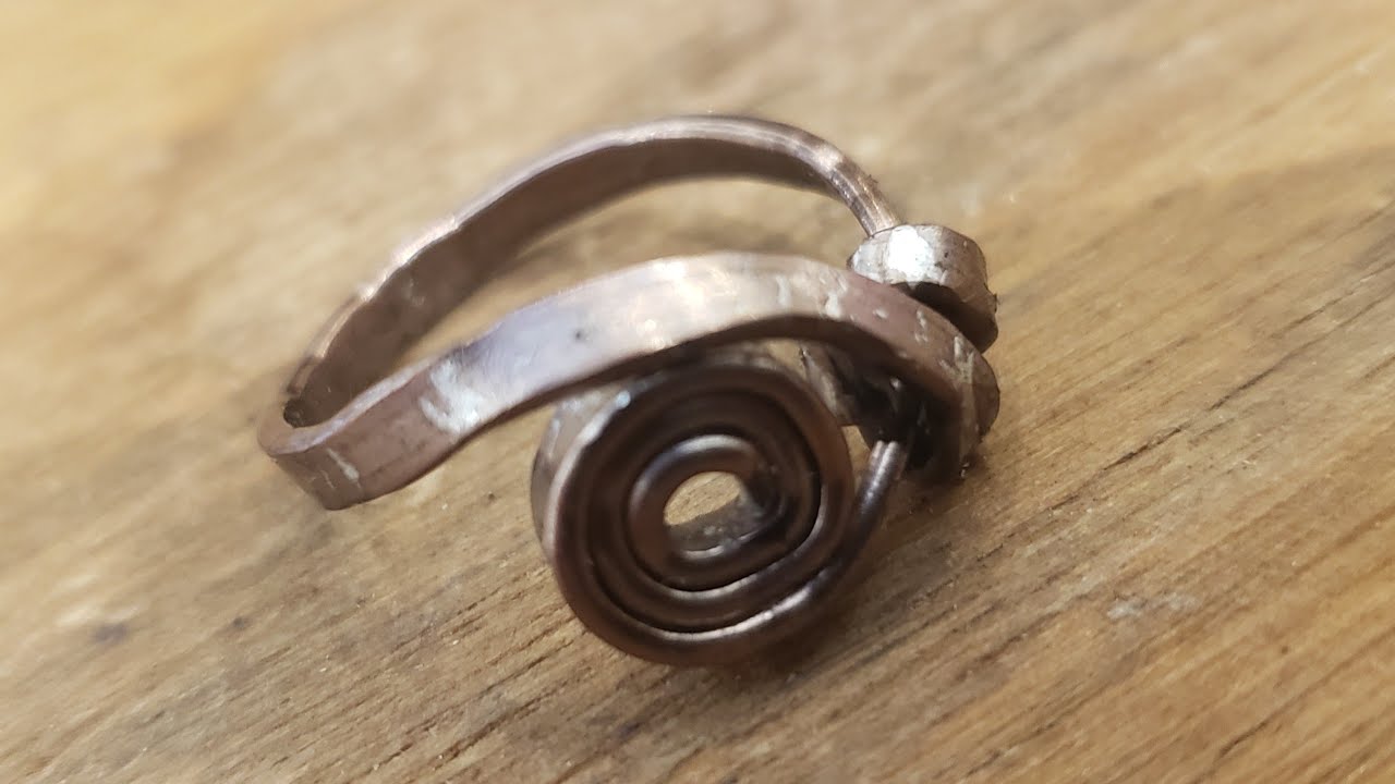 Simple Swirl Rose Ring - Hammered Aluminum - Eps 286