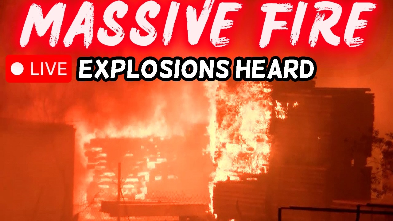 🔴 BREAKING: MASSIVE FIRE at Commercial Yard in Riverside, California