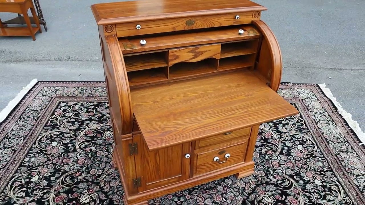 Oak Roll Top Desk