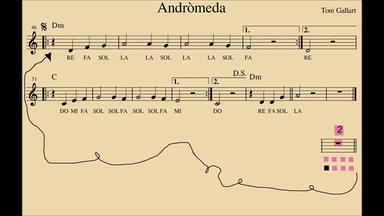 Andròmeda. Notes: do-re'. Sí melodia.
