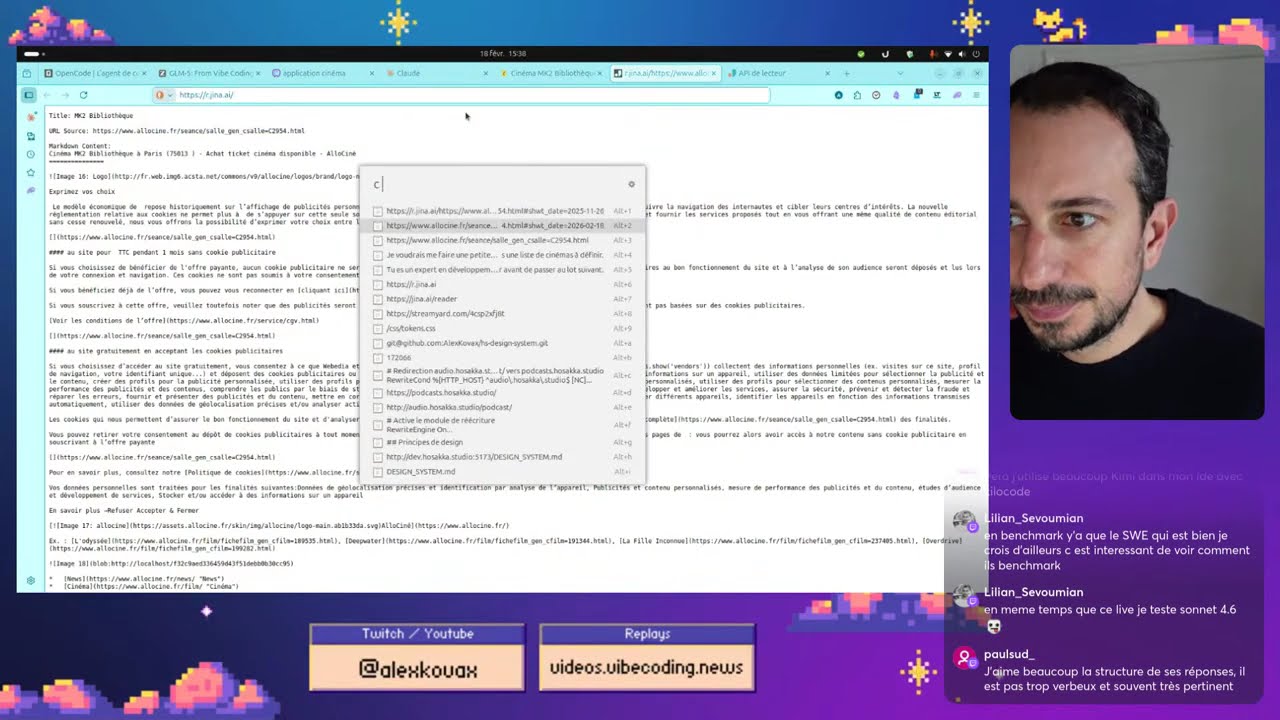 On teste GLM5 et opencode sur une appli ciné #vibecoding