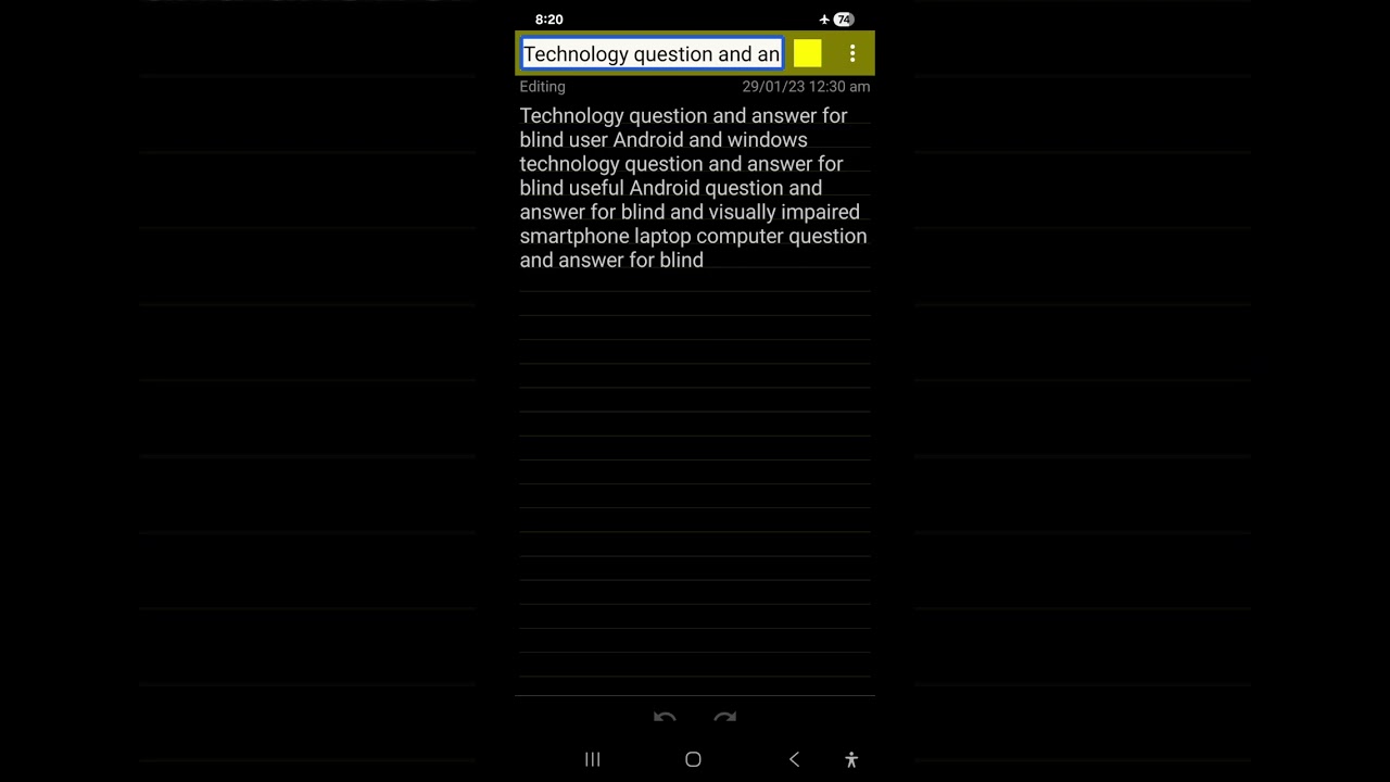 Q and A229 for blind TalkBack 16 Google text to speech working slow Android update shortcut gesture