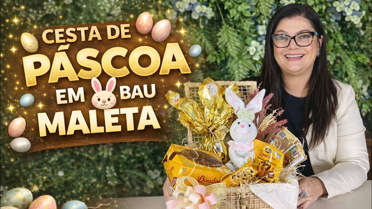 Cesta de Páscoa em Baú Maleta