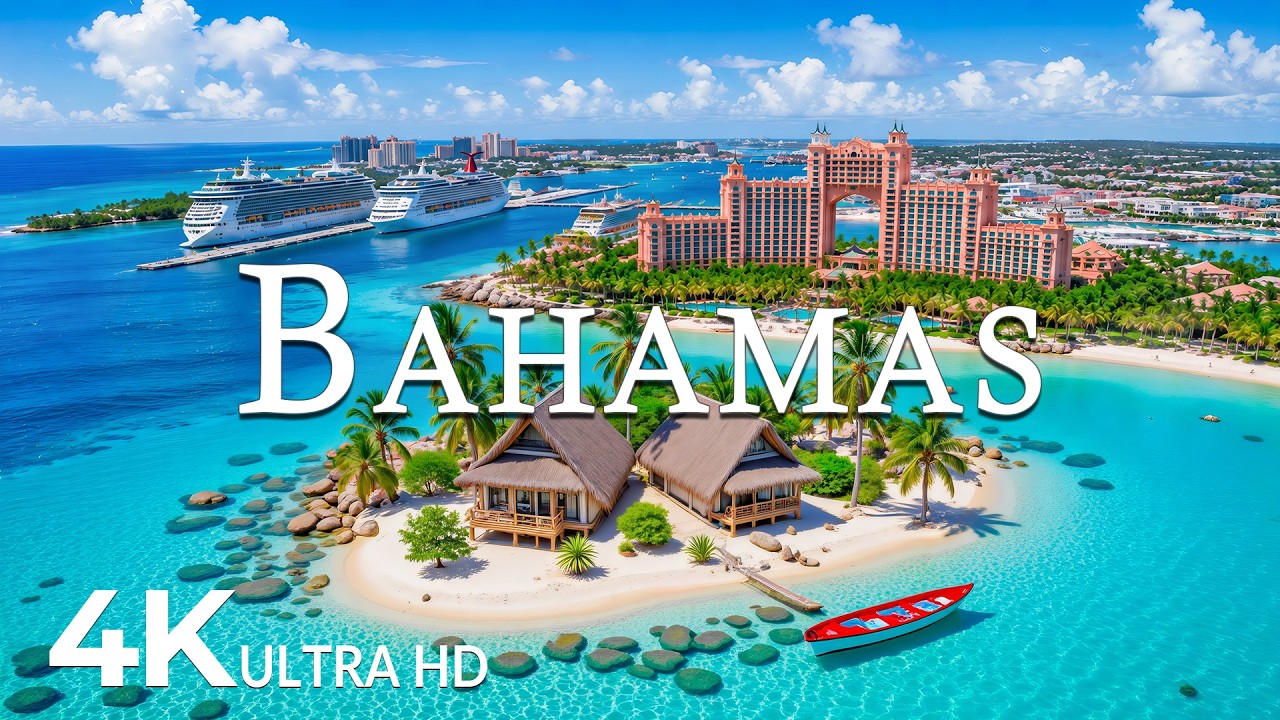 FLYING OVER BAHAMAS (4K UHD) &ndash; Soothing Music Along With Beautiful Nature Video - 4K Video ULTRA HD